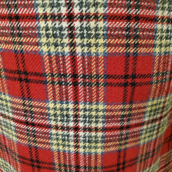 Cambridge Dry Goods Red Plaid Wool Blend Long Skirt - Picture 5 of 8